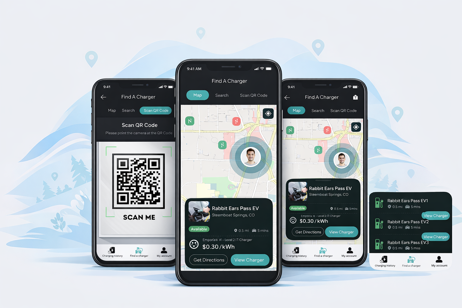 MeanderEV Mobile App preview